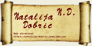 Natalija Dobrić vizit kartica